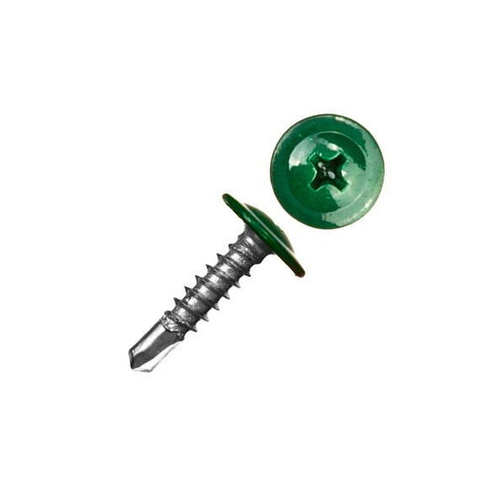 Саморез с пресс-шайбой сверло 4,2*16 RAL 6005