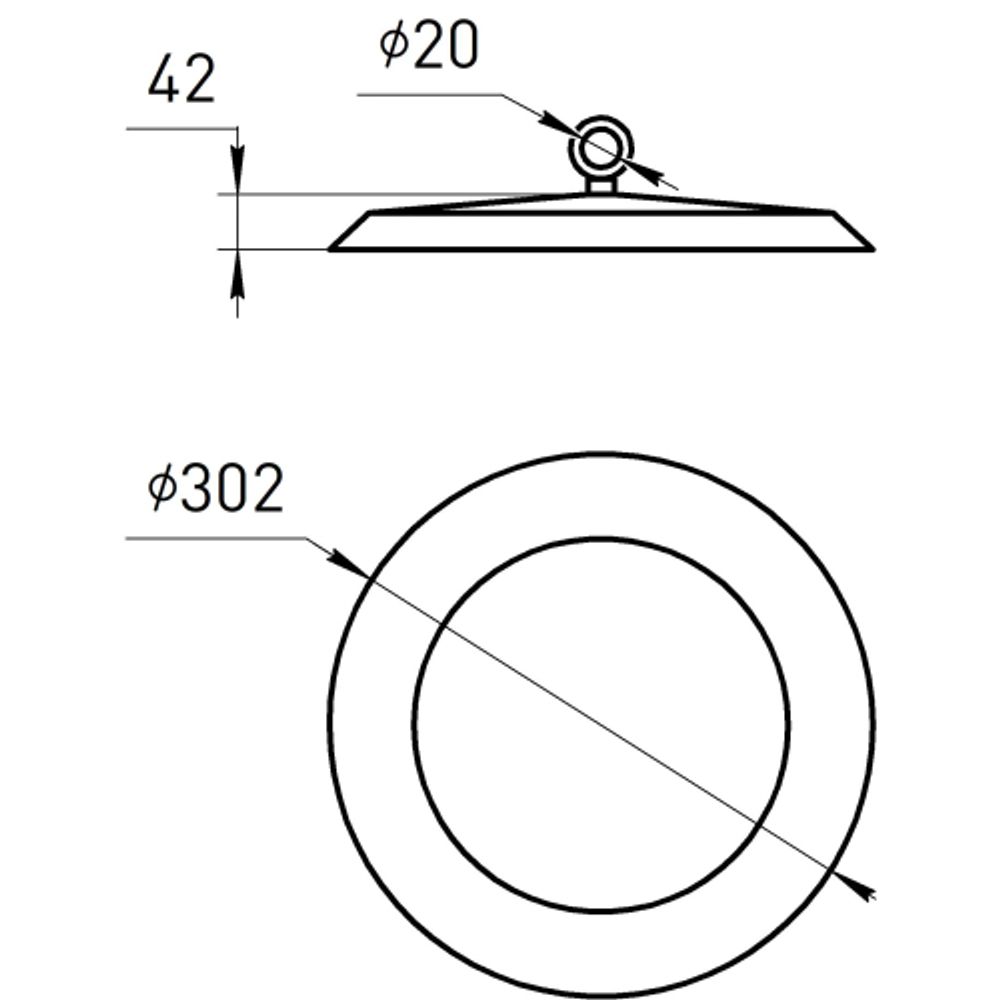 Светильник светодиодный ЭРА SPP-402-0-40K-150 150Вт 4000K 15000Лм Кп<2% КСС Д подвесной | Светильники для высоких пролетов (хайбеи)