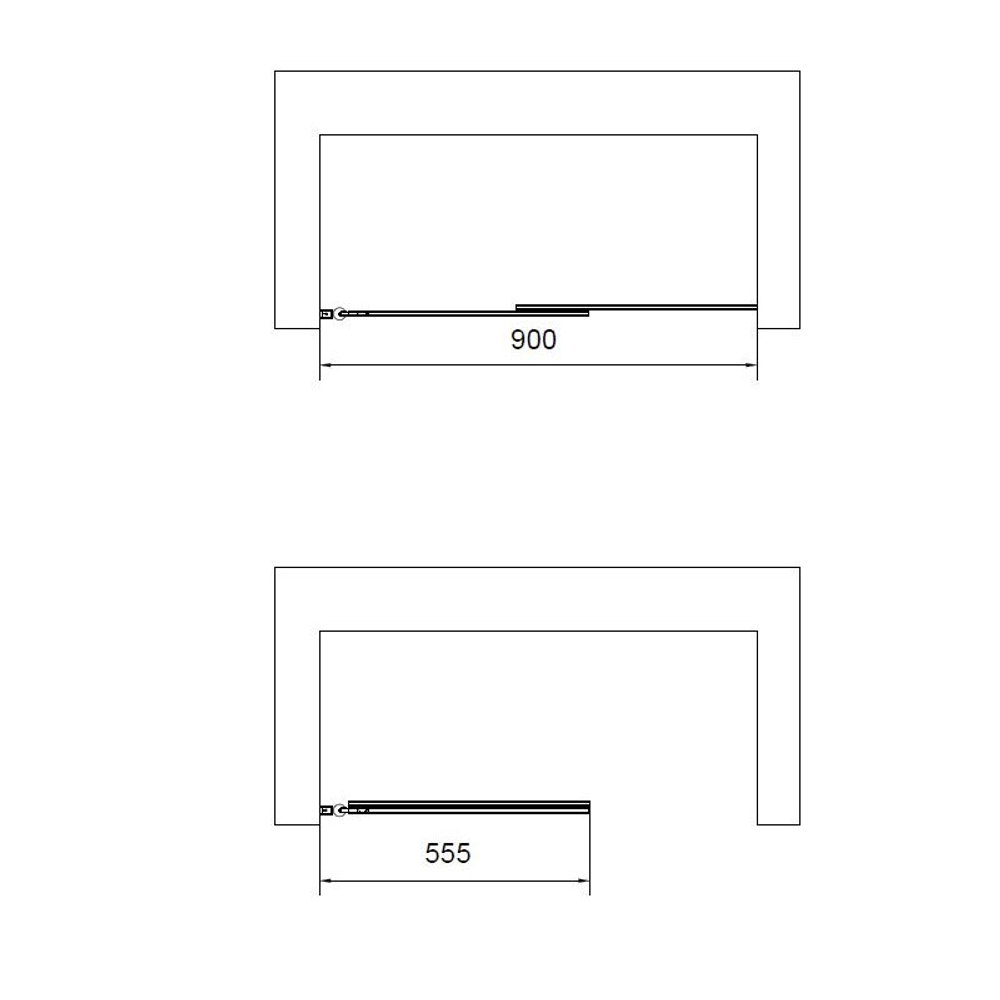 Душевая шторка на ванну VSB-6E900CL-L, 900*1400, хром, стекло прозрачное, левая, , шт