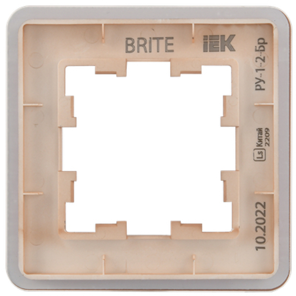 BRITE Рамка 1-местная РУ-1-2-Бр стекло дымчатый RE IEK