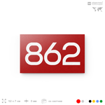 Номер на дверь 862, табличка на дверь для офиса, квартиры, кабинета, аудитории, склада, красная 120х70 мм, Айдентика Технолоджи