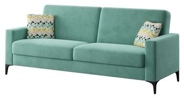 Диван-кровать Модель 047, Ультра Минт, Геометрия 69, велюр, прямой, книжка, венге