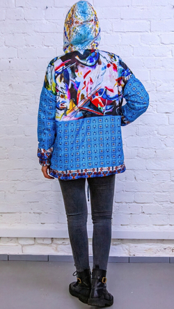 Куртка "Москва Кандинского", по мотивам живописи Василия Кандинского, картина "Москва. Красная площадь."