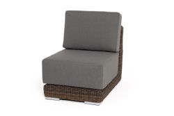 "Капри" модуль диванный прямой с подушками, цвет коричневый