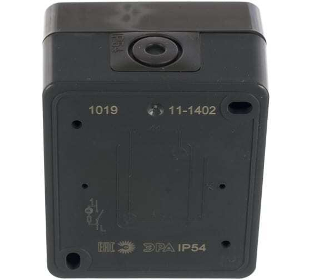 Выключатель 1-клавишный с подсветкой IP54, 10АХ-250В, серый Эксперт ЭРА