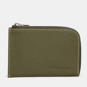 Мини-кошелек Aven из кожи теленка зеленого цвета