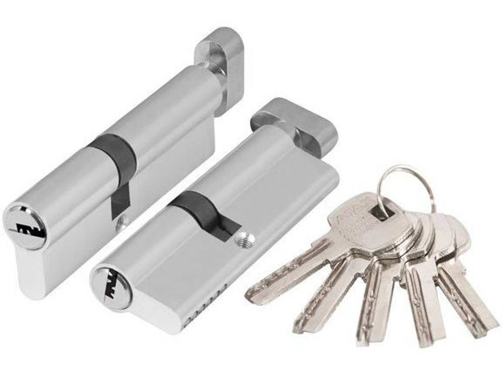 Цилиндр. механизм с вертушкой. AX202/60mm (25+10+25) CP хром 5ключей