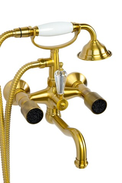 Смеситель для ванны(душ.ком) ROYAL CRYSTAL black, бронза, переключатель Swarovski_Комплект