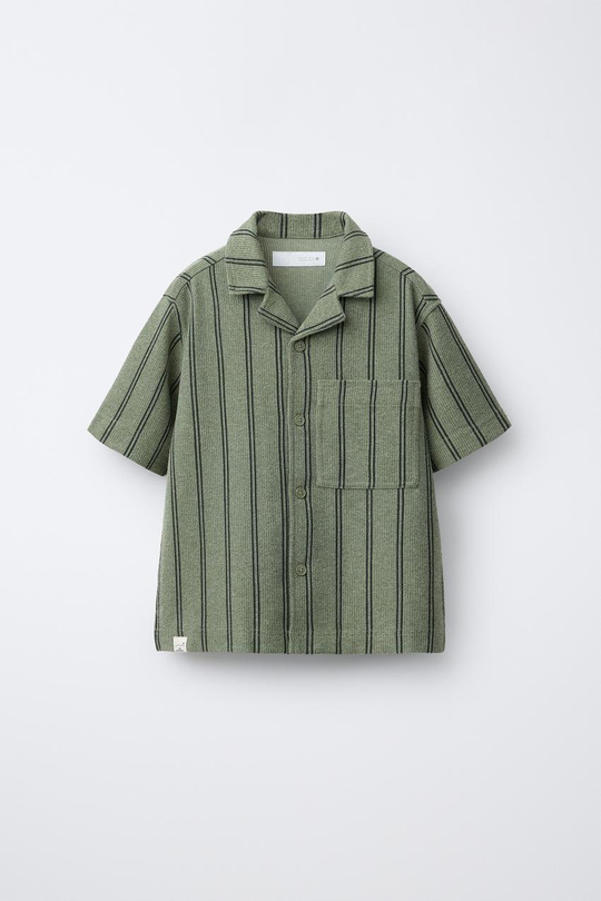 ZARA РУБАШКА С ОТЛОЖНЫМ ВОРОТНИКОМ, ПОЛОСКИ