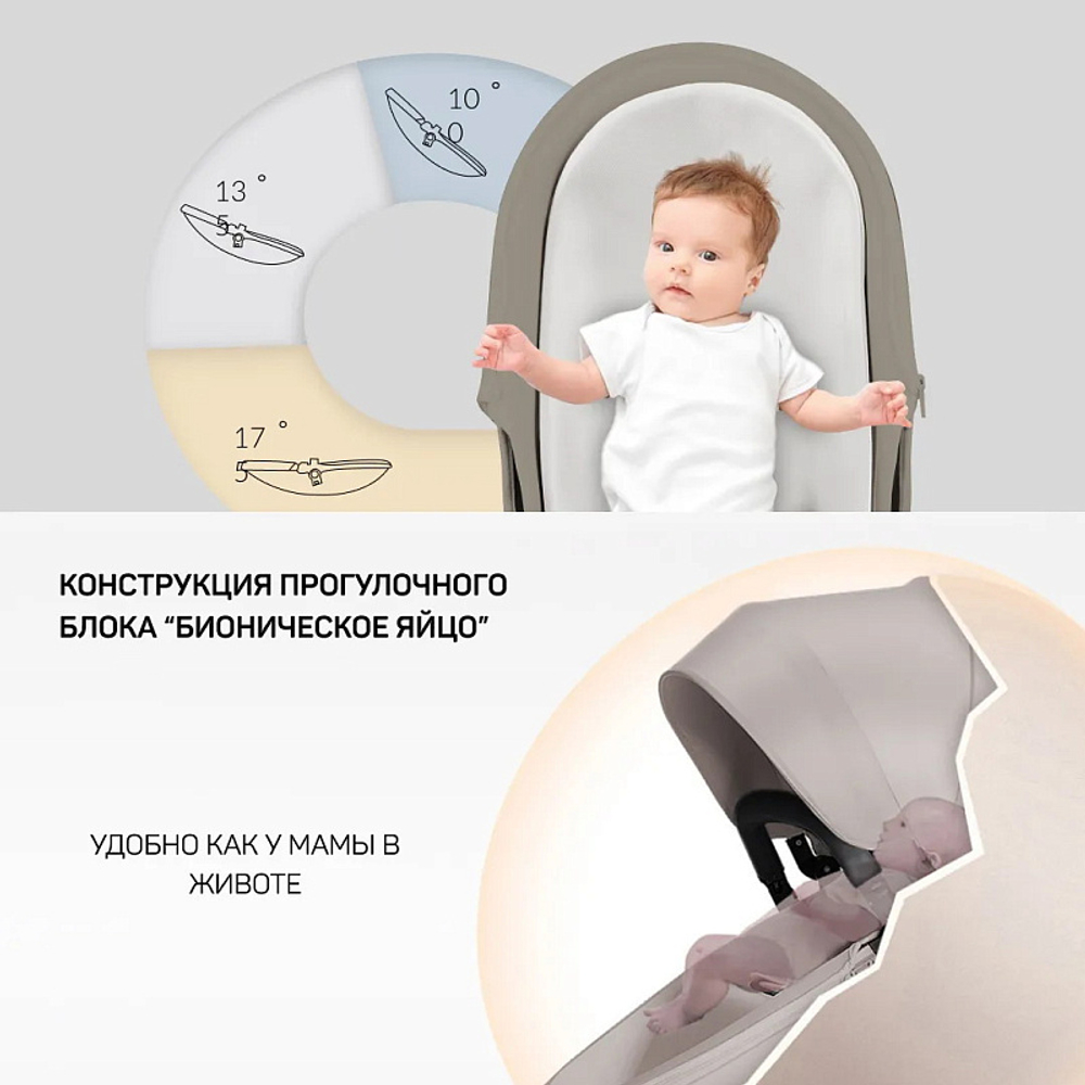 Детская коляска трансформер Aimile PRO латте