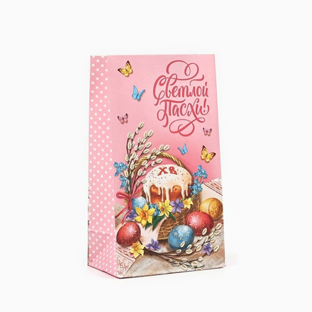Пакет подарочный без ручек «Светлой Пасхи», 10 × 19.5 × 7 см 10473666