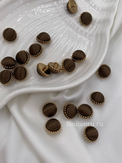 Пуговицы  на ножке атласные коричневые