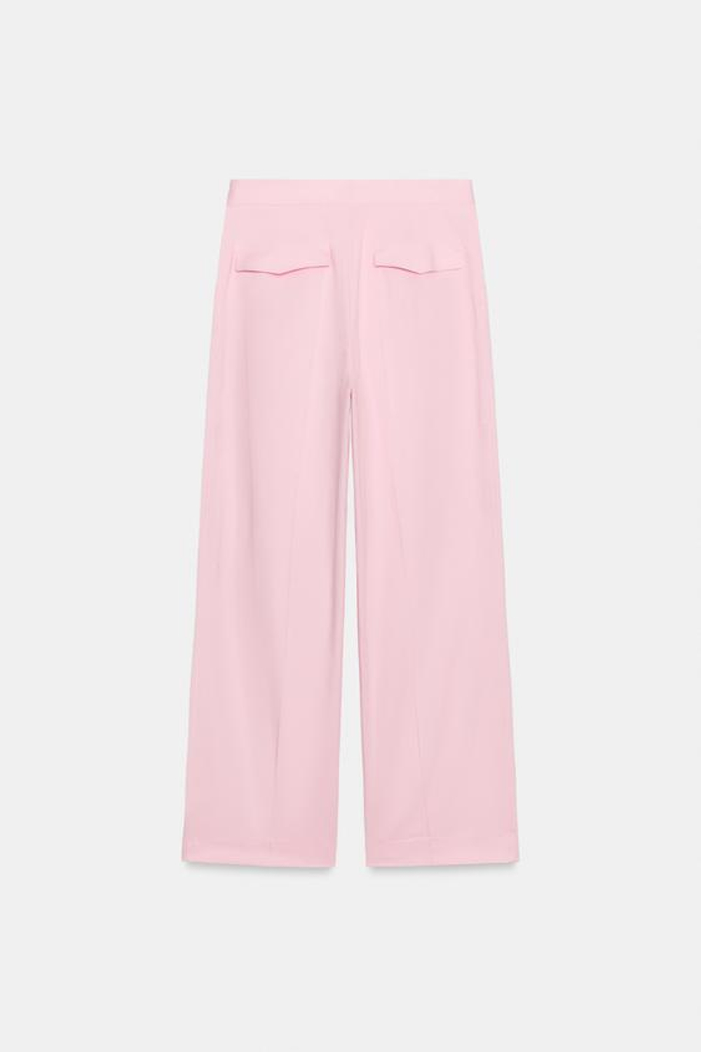 ZARA БРЮКИ С ШИРОКИМИ ШТАНИНАМИ И ЗАЩИПАМИ, РОЗОВЫЙ