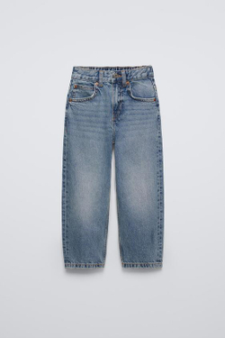 ZARA ДЖИНСЫ BALLOON, СИНИЙ