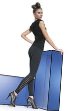 Фантазийные легинсы с кружевными вставками Stella (Размер: S) (Цвет: черный)