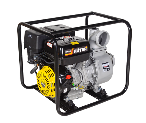 Мотопомпа HUTER MP-100, М/двиг 13л.с, бензин АИ-92, выс/под воды 30м, глуб/всас. 8м.