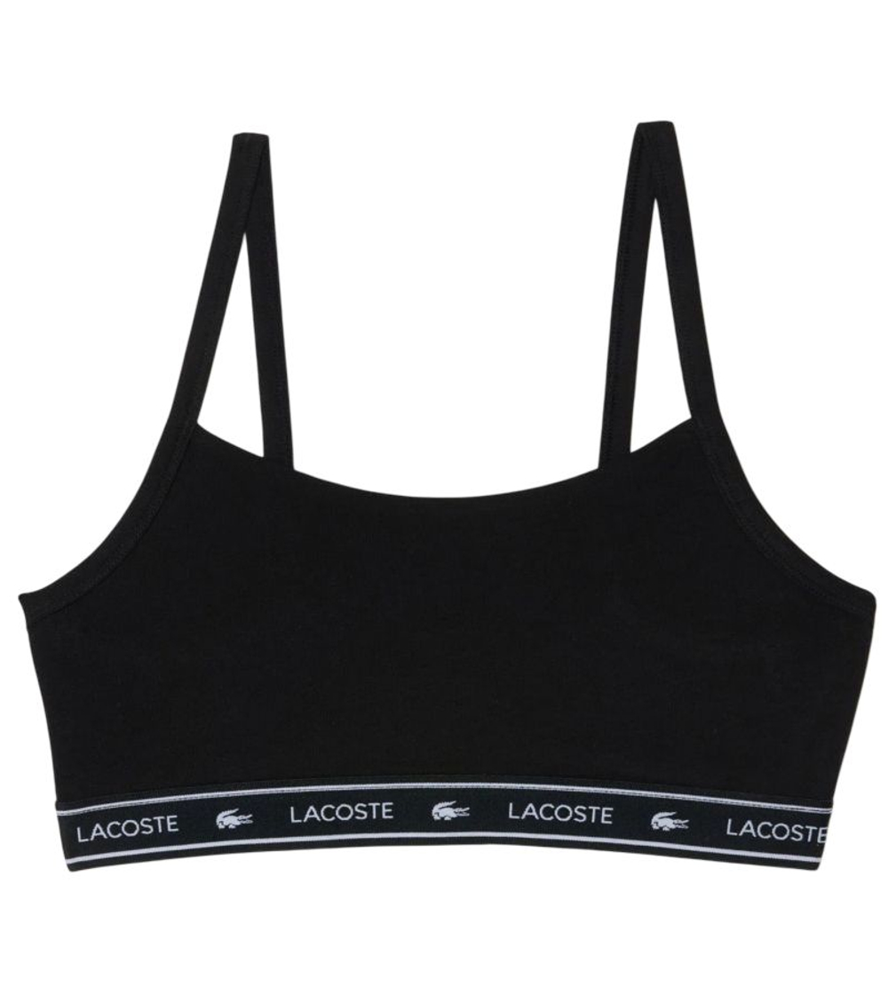 Теннисный бюстгальтер Lacoste Stretch Cotton Logo Band - black