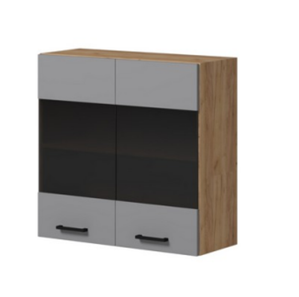 Alisa grey - Шкаф навесной 800 стекло