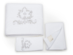 Набор полотенец 3шт Texteis Iris Set 3 Towels белый-серый