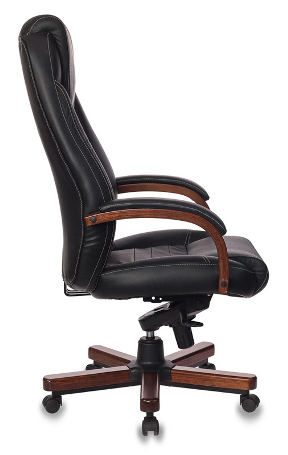 Кресло руководителя Бюрократ T-9923WALNUT, черный, кожа