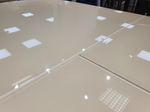 Стол обеденный, кухонный раздвижной KENNER 1200М крем/стекло крем глянец