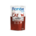 Влажный корм для взрослых кошек из новозеландского ягненка паучи Monge Cat Grill 0,085кг