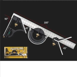 Линейка/угольник Угольник комбинированный с угломером 300 мм, Металл