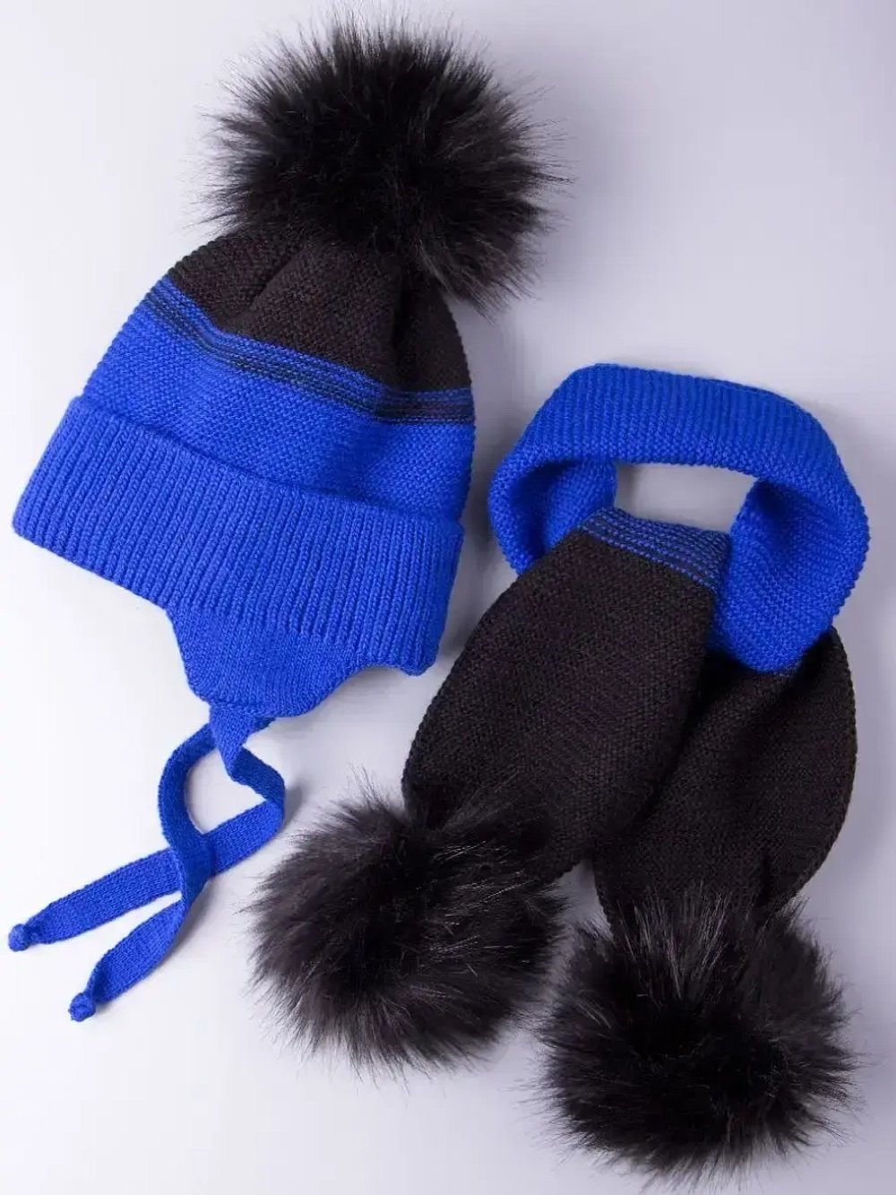 Шапка детская зимняя вязаная и шарф