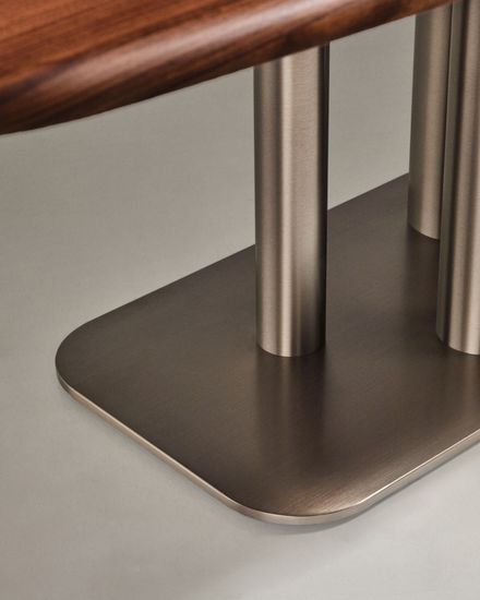 Стол Melvar из 100% орехового шпона с основанием из стали 180 x 100