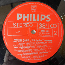 Винтажная виниловая пластинка LP Maurice Andre, Albinoni, Purcell, Vivaldi, Corelli, H ndel, Konig Der Trompete (Германия 1977)