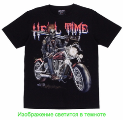 Футболка Адский панк на мотоцикле