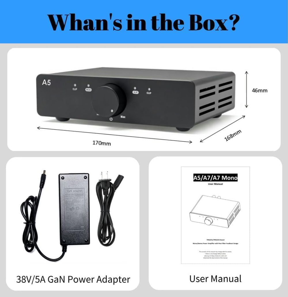 Усилитель 3e audio A7 mono 48V/5A GaN, с блоком питания