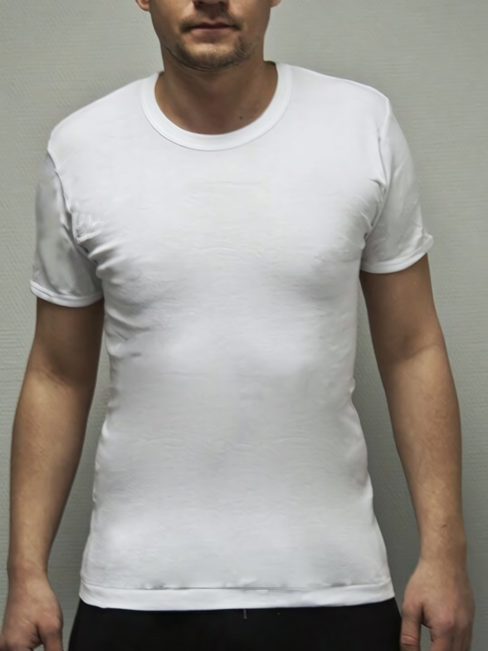 Хлопковая футболка с коротким рукавом (Размер: XL) (Цвет: белый)