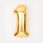 шар F 40"/102 см Цифра "1", Золото, 1 шт.