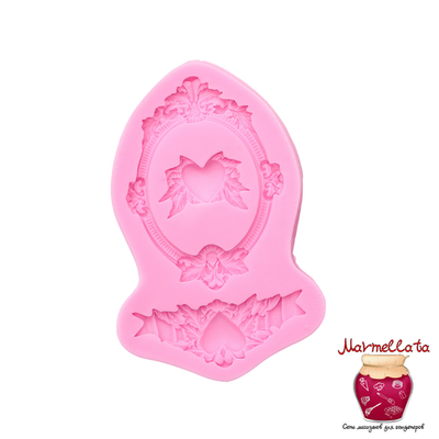 Молд силиконовый "Сердца, рамка, лепнина", 12,5*8,2*1,1 см