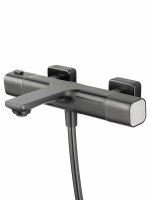 Смеситель для ванны с душевым гарнитуром и термостатом WONZON & WOGHAND SOLID WW-C2011-A-BGG темный графит