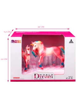 Набор фигурок животных Мир фэнтези Семья красных единорогов 2 шт
