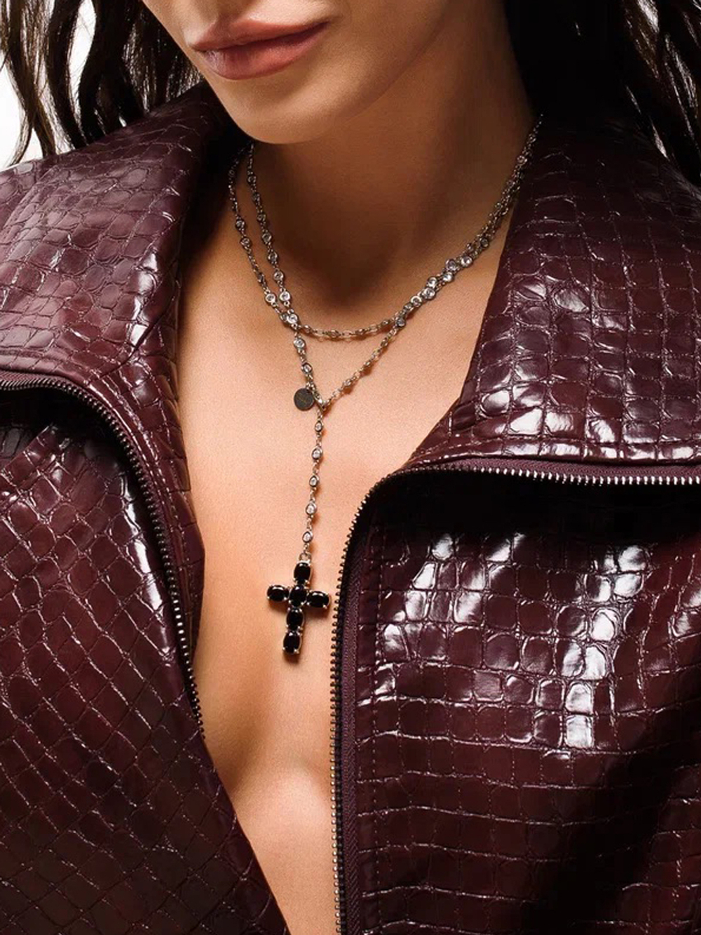 Сотуар "Black cross crystal" Silver