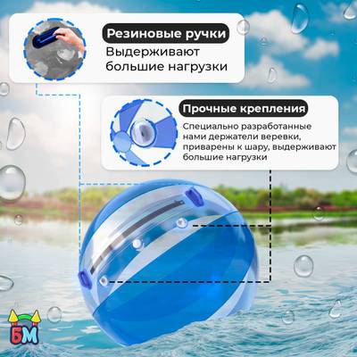 Аттракцион Водный шар ПВХ «Прозрачно-голубой» 2×2×2 м