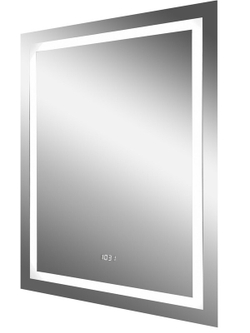Зеркало "Verte Led" 500х700 с часами, датчиком движения