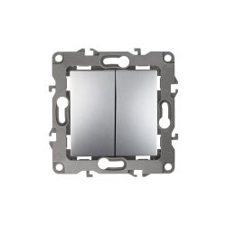 12-1106-03 ЭРА Переключатель двойной, 10АХ-250В, IP20, Эра12, алюминий