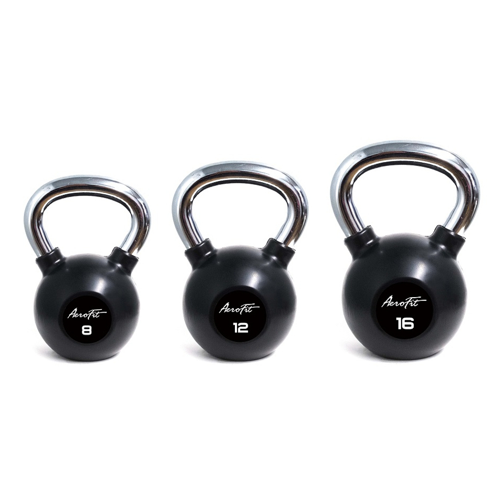 AeroFit AFBK36 гиря 36 кг обрезиненная с хромированной рукояткой