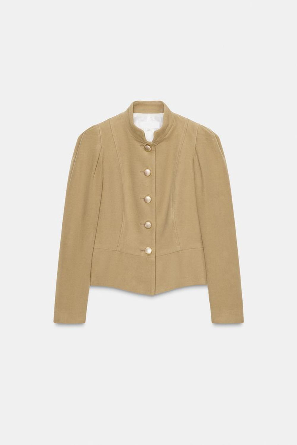 ZARA БЛЕЙЗЕР ИЗ ИСКУССТВЕННОЙ ЗАМШИ С ОБЪЕМНЫМИ ПЛЕЧАМИ, РЫЖЕВАТО-КОРИЧНЕВЫЙ