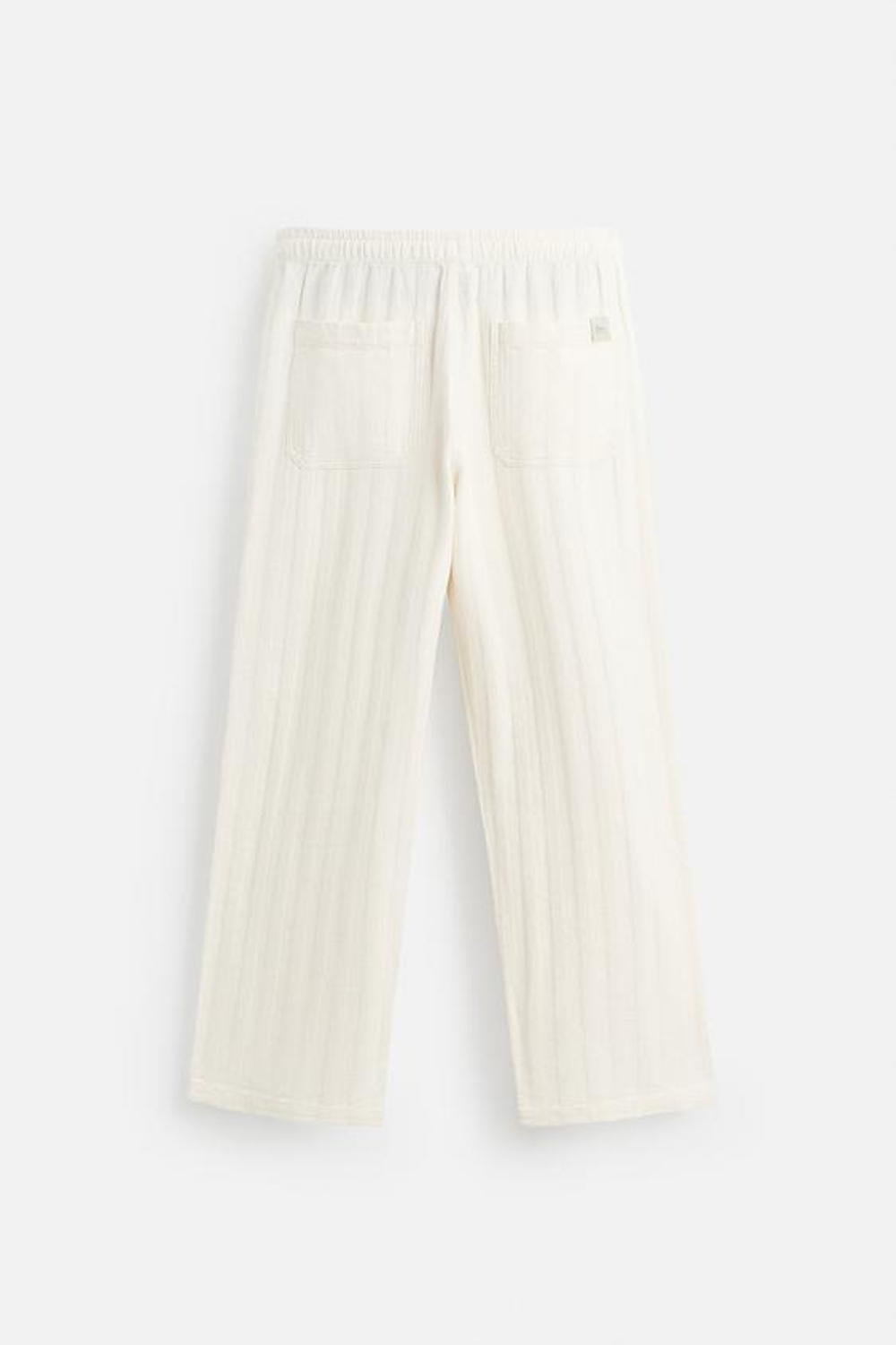 ZARA ЖАККАРДОВЫЕ БРЮКИ RELAXED FIT, ЭКРЮ