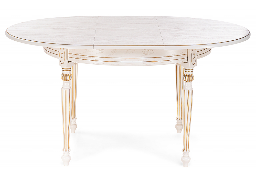 Стол деревянный Woodville Брейзер молочный, золото