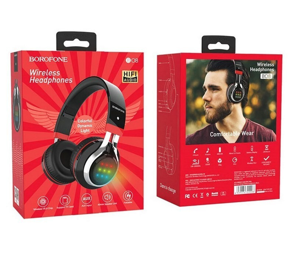Полноразмерные Bluetooth наушники BOROFONE BO8 (черный)