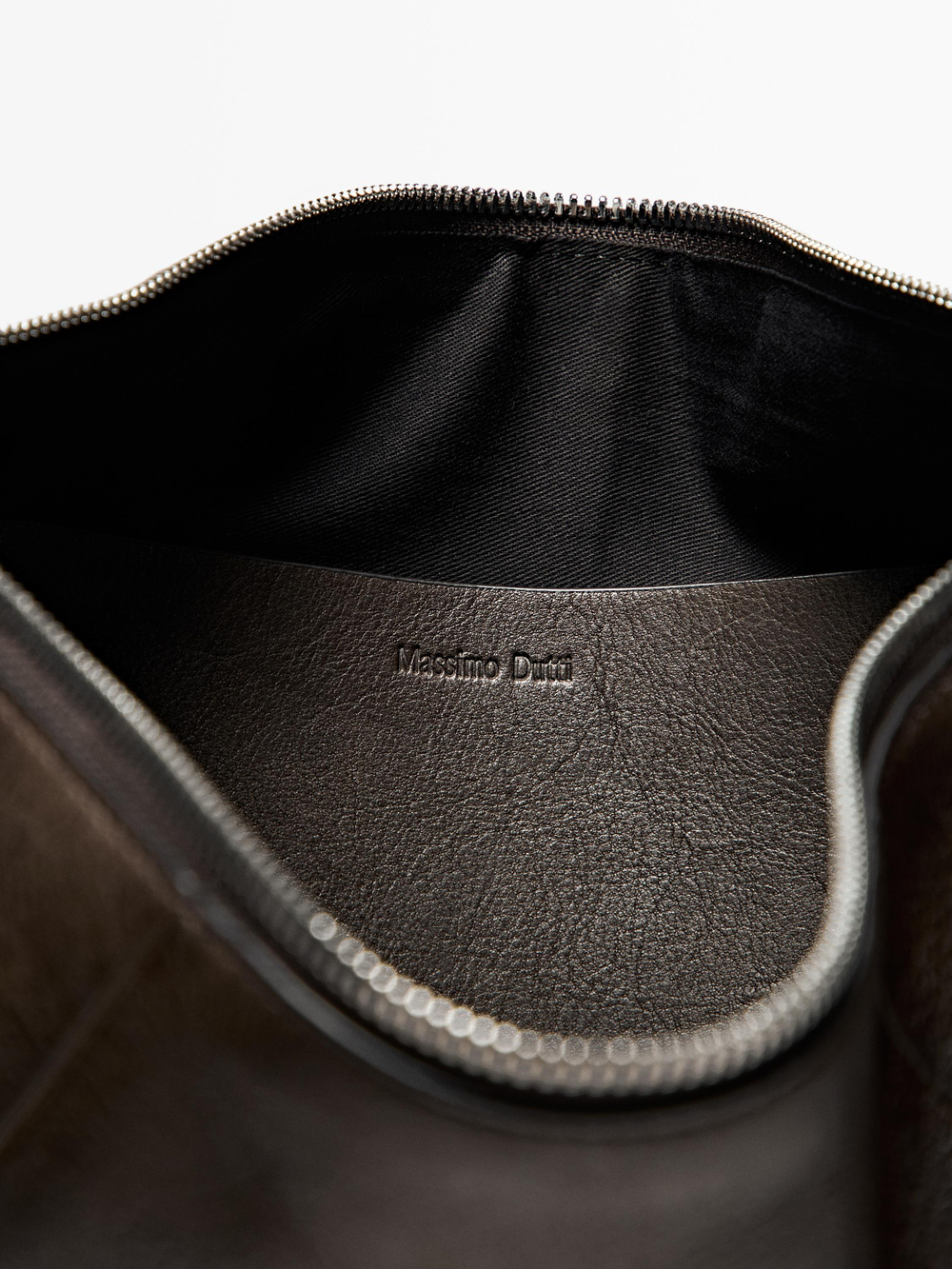 Massimo Dutti Небольшая сумка из кожи наппа, коричневый