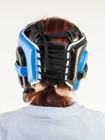 Шлем боксерский LEADERS LS MEX WAVE BK/LBL 1/2 ( кожа, черный/голубой)