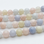 Бусины Кварц, тонированный под берилл, диаметр 8,3-8,5 мм, цена за 11 шт (1/4 нити)