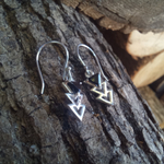 Серьги СТРЕЛА серебро/оникс